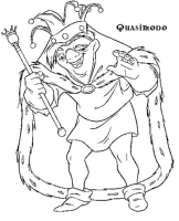 A coloring page of the hunchback of notre dame